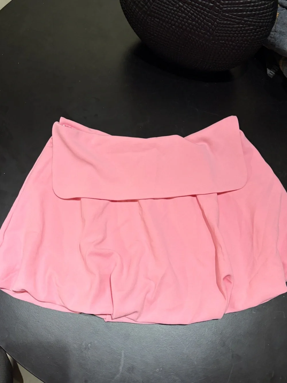 Zara Pink Fold-Over Waist Skater Skirt